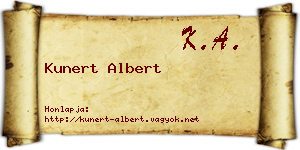 Kunert Albert névjegykártya