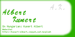 albert kunert business card